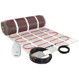 LuxHeat 30 Sqft Heating Mat - 120v Electric Radiant Floor Heating System, with Self-Adhesive Mesh for Easy Installation - Includes Installation Monitor & Floor Sensor - Excludes Thermostat