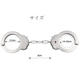 Yesallwas 手錠 本物 そっくり コスプレ コスチューム用小物 金属製 フリサイズ (銀色)