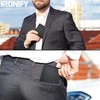 KRONIFY Men's Leather Wallet, Genuine Leather Wallet, RFID Protection, Landscape