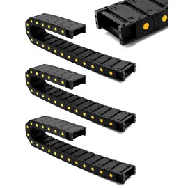 QWORK Plastic Nested Semi Open Cable Drag Chain, Flexible Enclosed Twist Chains, 4 Pack Wire Carrier Toughness Closed Chain for 3D Printer Parts CNC 3D Electrical Machines Router Mill, 25 x 77mm