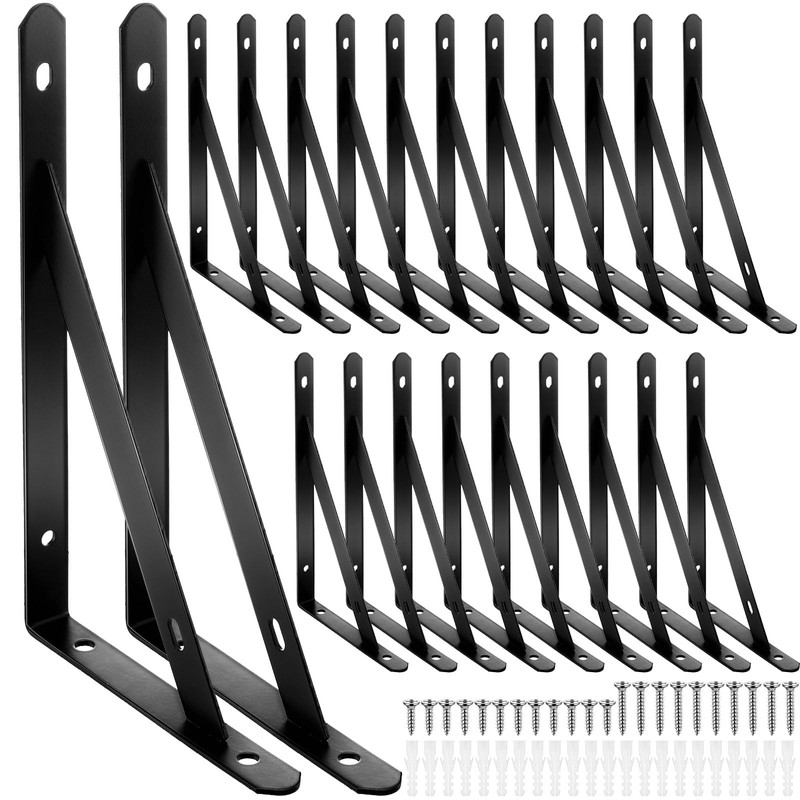 Nuogo 20 Pack Heavy Duty Shelf Brackets Bulk Metal Floating