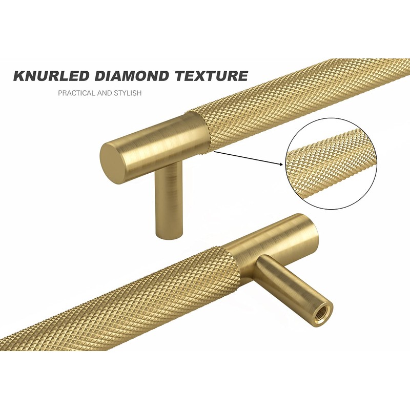 RZDEAL 4Pcs 5 Inch Solid Brass Cabinet Pulls Kitchen Cupboard