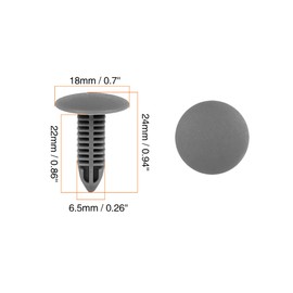 X AUTOHAUX Pack of 40 Bolt Rivets Trim Clips 6 mm Hole Through Plastic Grey for Car