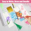 Pack of 60 Bookmarks Blank and Colourful Tassels, 15 x