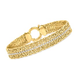 Ross-Simons 3.00 ct. t.w. CZ Byzantine Bracelet in 18kt Gold Over Sterling. 7 inches