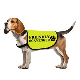 Funny Friendly Dog Jacket Vests Friendly Scavenger Dog Slogan Vest Dogs Walking Warning Vest (SCAVENGER-Large)