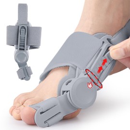 Bunion Corrector for Women & Men - Adjustable Big Toe Bunion Relief Toe Straightener Bunion Splints, Upgraded Press-Button Orthopedic Bunions Correction Suitable for Left/Right Feet -1PC Grey