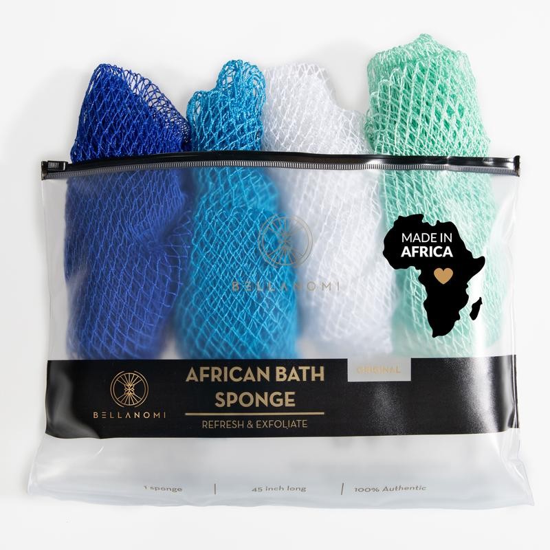 4 Piece African Exfoliating Net Sponge Bundle, Ethically Sourced from