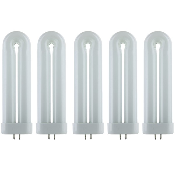 Sunlite 40480-SU T6 Fluorescent U-Shaped Light Bulb, 12 Watts, 505 Lumens, GX10q 4-Pin Base, Plug-In, 5,000 Hour Life Span, Clubs, Restaurants, Party Lights, Bars, 4100K Cool White, 5 Count