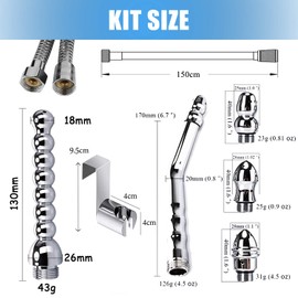 Metal Handheld Shower Set - with 3 Heads Nozzle - with 59 inch Hose and Water Tank Hook (2 Style)