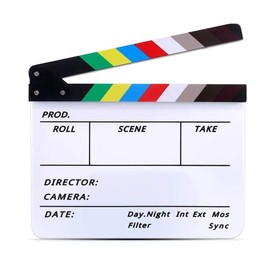 siawadeky Clapboard Film Film Clapboard Film Film Clapper Writable Cut Action Scene Board Acrylic Film Clapper Board Film Clapper Board Film Advertising Photography Cosplay Background Photography