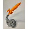 RayWin 3D Printed Rocket Model,Space Rocket,Aerospace Science Decor 7.6"Orange/Gray V2