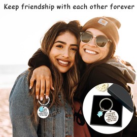 Friendship Keychain Funny Keychain for Friends, Funny Friendship Gift, Best Friend Keychain for True Friends Unique Friend Gifts for Girls Sister Soul Sisters Bestie Birthday Christmas Gifts(Blue)