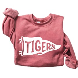 Voila Print Custom Watercolor Pennants Flag Mascot Sweatshirt, Girly Mascot Shirt, School Spirit Sweatshirt Multi