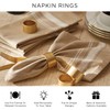 DII Decorative Basic Intertwined Napkin Ring Set, Gold, 6 Count