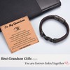 Leyung Grandson Bracelet Gifts from Grandma, Leather Knot Bracelet for