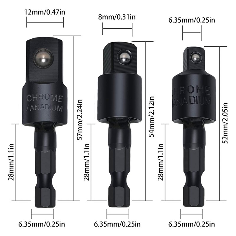 17Pcs Flexible Drill Bit Extension, Include 3Pcs Rotatable Socket Adapter