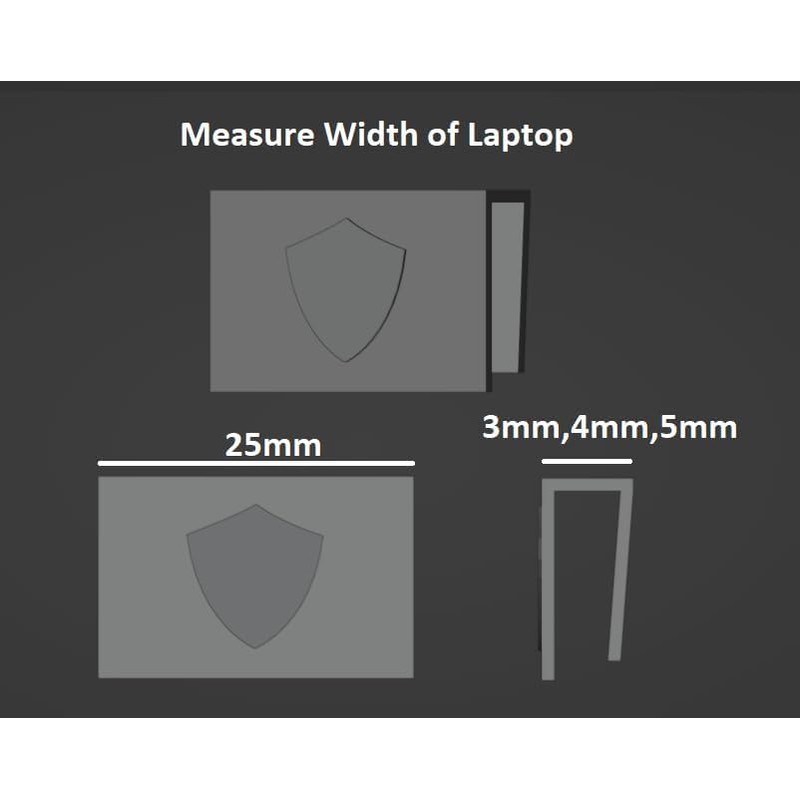 Privacy Shield Camera Cover for Laptops (Black, 6mm)