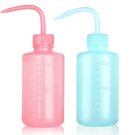 250ML 2PC Plastic Squeeze Bottle Safety Rinse Bottle Wash Bottle Squeeze Watering Can Water Squirt Irrigation Bottle Tattoo Wash Bottle for 250ML Medical Lab, Tattoo Supplies