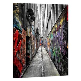 Novatique Banksy Wall Art Graffiti Canvas Wall Art Abstract Graffiti Picture Wall Decor Colorful Modern Art Painting Pictures Banksy Graffiti Print Home Decor for Bathroom, 12 x 16inch