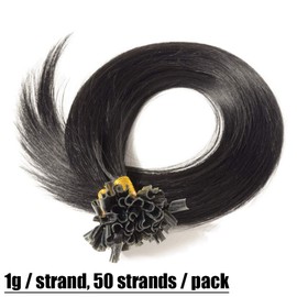 Elailite Pre Bonded Hair Extensions Human Hair 1g Keratin Extension U Tip 50 Strands - 100% Remy Human Hair Straight (#60 Platinum Blonde, 20 Inch-50g)