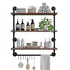 ROGMARS Industrial Pipe Shelving Bathroom Shelves with Towel bar, 24