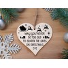 Handmade Wooden Hanging Heart Plaque Christmas Tree Bauble Too Old