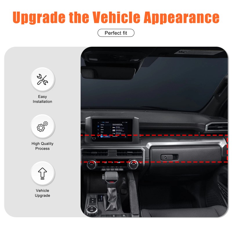 MODY ABS Carbon Fiber Dashboard Center Console Cover Trim For