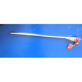 Hair Stick. Adult Artist Gothic Turquoise Magnesite Skull with Red Enamel Lips Charm with Austrian Crystal Accent x 1pc