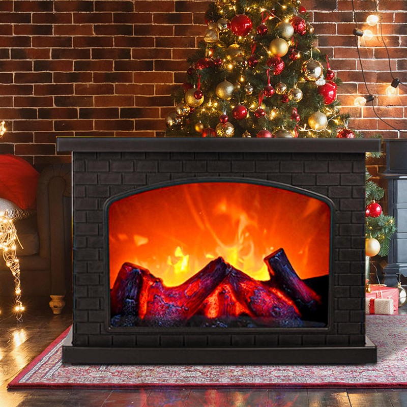 Fireplace Lanterns Decorative,Small Fake Fireplace,Flame Effect LED Fire Lamp,Battery Operated