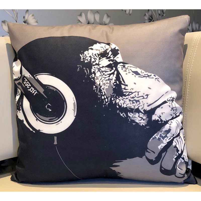 The Beach Stop Chimpanzee Monkey Printed Cushion Cover | Gift