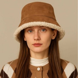 Cozy Roll Fuzzy Knit Winter Bucket Hat Beanie Collection Cozy Roll Beige