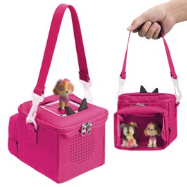 Beautyflier Carrying Case Compatible with Toniebox Starter Set and Tonies Figurines, Storage Bag Organizer for Toniebox 2 & Accessories, Tote Bag for Toniebox 1 Disney Tonies Figures (Hot Pink)