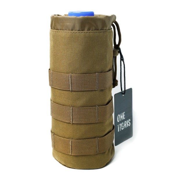 OneTigris Drawstring Water Bottle Pouch for 32oz Carrier 9.4"x3.7" (Tan)