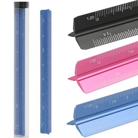 fogman Triangular Scale Aluminum Alloy Scale Ruler, 5.9 inches (15 cm), 11.8 inches (30 cm), Small, Large, Storage Case (Small, 5.9 inches (15 cm) Blue)