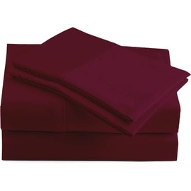 CharlottelyHues 800 Thread Count Sheet Sets 4 Piece 100% Egyptian Cotton Sheets 18" Deep Pocket Luxury Hotel Quality Long Staple Sateen Weave Breathable, Durable & Cooling Sheets - Queen (Burgundy)
