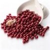 8mm Round Glass Pearls Beads with Holes, Red,100 Pcs