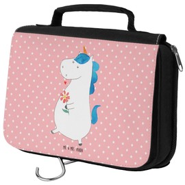 Mr. & Mrs. Panda Unicorn Walk Toiletry Bag, red, Hand Drawn