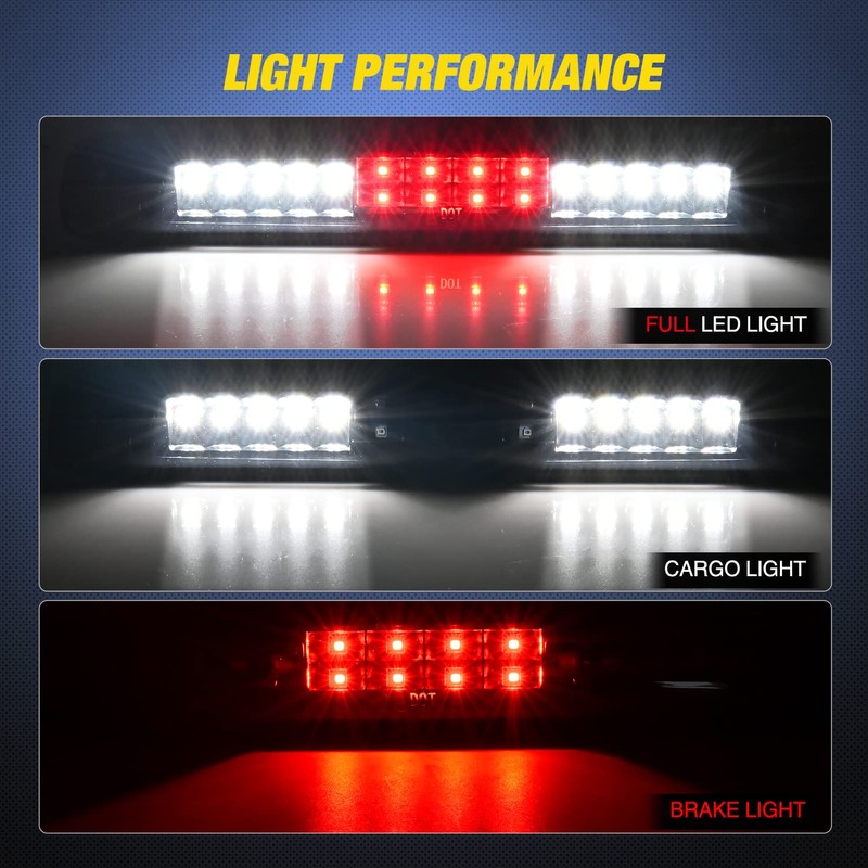 Nilight Third Brake Light Tail High Mount 3rd Stop Cargo