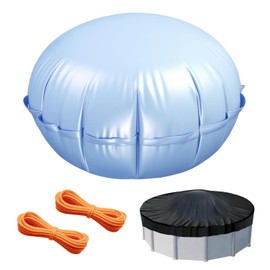 Pool Pillows for Above Ground Pools – 4ft Dia Inflatable Air Pillow with 2 Ropes, Heavy-Duty Cold-Resistant PVC Ice Equalizer for Pool Cover – Winter Pool Closing Kit (Light Blue, 4FT)