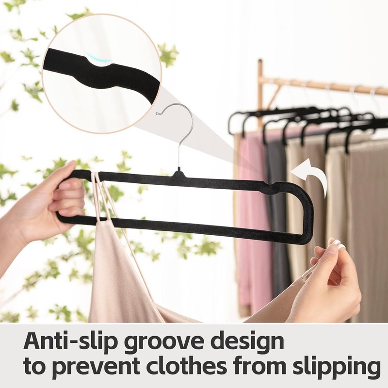 Velvet Hangers Non Slip - 20 Pack Pants Hangers for