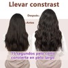 MITEGELO 2 Piezas Extensiones de Cabello Ondulado 18 Pulgadas, 3/4