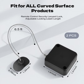 2-Pack 6.5 Ft Retractable Remote Control Tether Cable with Adjustable Locking Strap – Secure Key Holder for TV Remotes, Game Controllers, Tablets in Showrooms, Homes, Offices, Anti-Loss Safety Cord