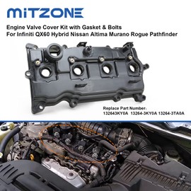 MITZONE Engine Valve Cover Compatible with 2014-2017 Nissan Altima Rogue Murano 2014 Pathfinder 2014-2017 Infiniti Qx60 2.5L Replace # 13264-3KY0A