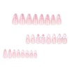 24 Pcs Cute Pink Press on Nails Medium Almond Fake