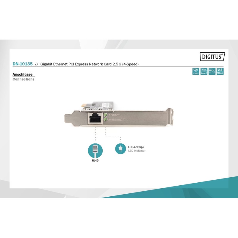 DIGITUS 2.5 Gigabit Ethernet Network Card - 2500/1000/100/10 Mbps -