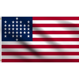 DMSE 33 Star Fort Sumter Union Civil War American USA United States Flag 3X5 Ft Foot 100% Polyester 100D Flag UV Resistant (3' X 5' Ft Foot)