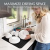 Oizeir - Alfombrilla de silicona para secar platos, orificio de