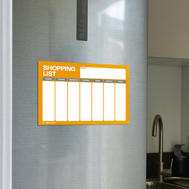 Erasable, Dry Wipe, Magnetic Shopping and Grocery List for Fridge,