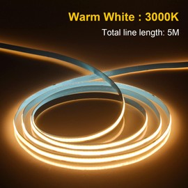 INDARUN INDARUN Warm White Cob Led Strip Light 5m, Led Tape Light 320LEDs/Meter for Home Decoration